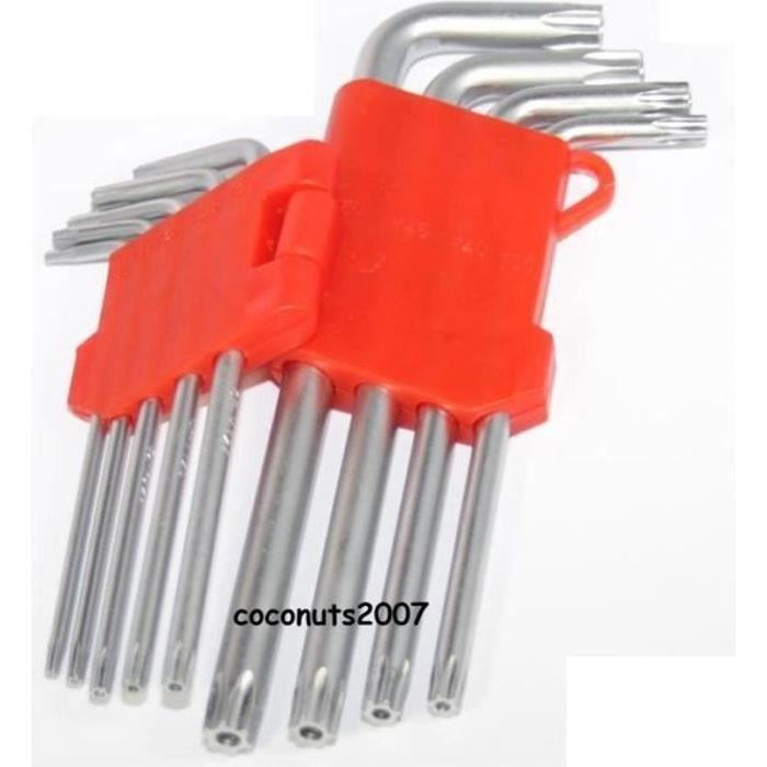 Jeu de 6 clés Torx poignée en T extra longues OC PRO - T10 à T40 - Acier chrome vanadium - Bricolage