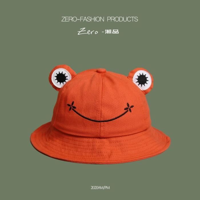 Naimo Chapeau Pêcheur Grenouille Adorable - Coton Unisexe Pliable Chapeau Soleil Été Plage