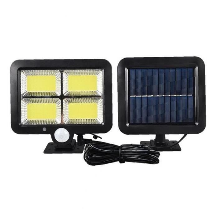 QN26281-Solar Light Garden COB Lampe 128COB de Split rue Lampe solaire de sécurité Capteur ultra lumineux extérieur étanche