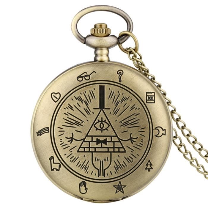 Montre De Poche Quartz Motif Moto - Pendentif Collier En Alliage Cuivre, Cadeau Homme Femme Avec Sac Cadeau