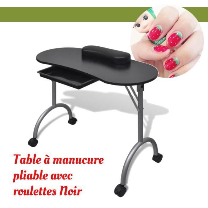 Table de manucure cosmétiques pliante 90 x 37 x 68 cm beauté table de  travail informnatique avec roulettes pour ongles-noire - Cdiscount Au  quotidien