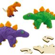 Pâte à modeler - Squelettes de dinosaures en bois - Orange et violet - Pour enfant à partir de 3 ans-1