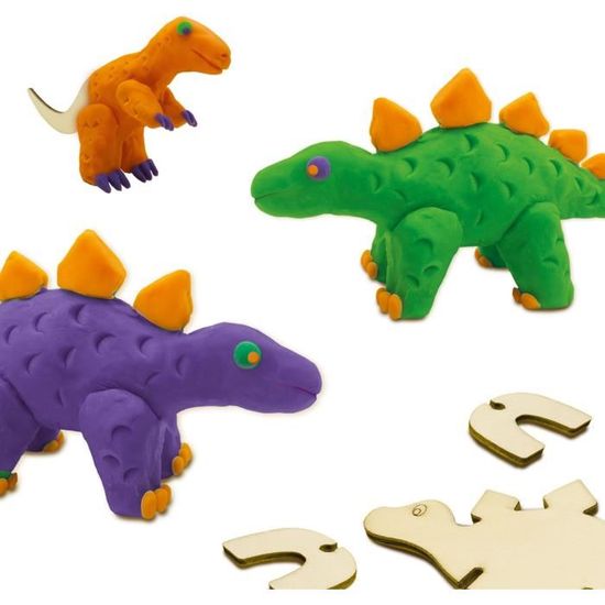 Purphy Set De Pâte à Modeler Dinosaure – 12 Pièces Avec Moules, Outils Et 5 Pâtes – Cadeau Créatif Dès 3 Ans