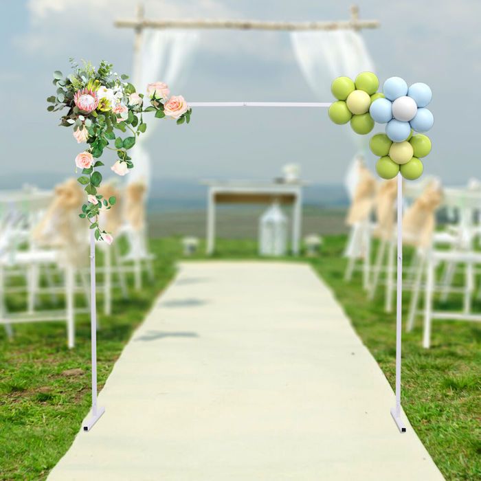 Support d'arche de ariage en étal 3D Efavorart avec plateau rond et cadre de ballon floral robuste pour décoration de fête