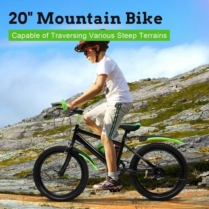 Vélo pour enfant 20 pouces - Garçon - Fille - VTT - Multivitesses - Double disque - Vélo de ville - Sport Vélo pour enfant 20 pouces - Garçon - Fille - VTT - Multivitesses - Double disque - Vélo de ville - Sport