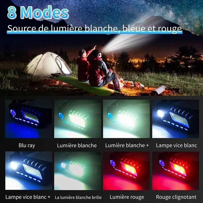 Lampe Frontale Rechargeable, Lampes Frontales Ultra Puissante Running, 1500  Lumix 6 Modes USB Torche Frontal Enfant Lecture, A34 - Cdiscount Sport