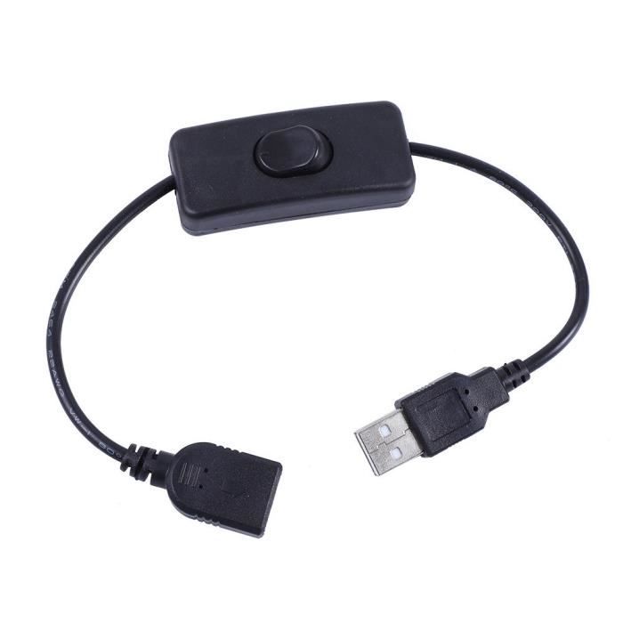 USB Tactile Noir Interrupteur de câble USB A mâle à femelle 28cm, rallonge  de câble noir avec interrupteur m - Cdiscount Bricolage