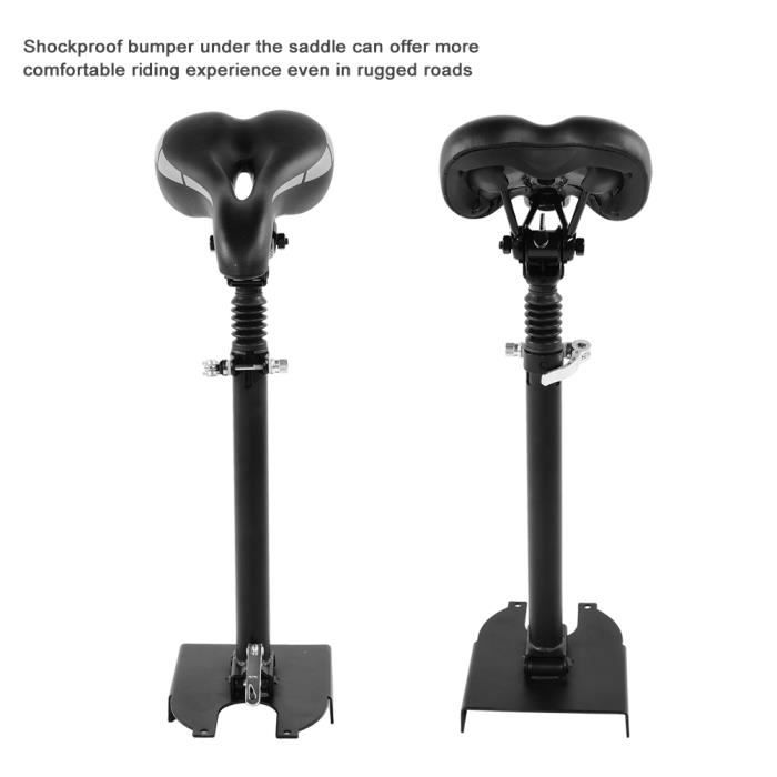 Siège De Scooter électrique Avec Suspension à Ressort – Selle Amortie, Hauteur Réglable 50–68 Cm, Capacité 100 Kg, Compatible Xiaomi M365 Et Autres Trottinettes, Assise Large En PU, Cadre Pliable, 2 Amortisseurs