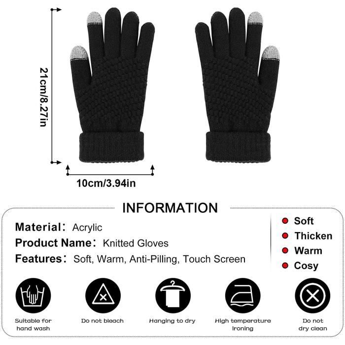 Gants Hiver Chaud Doublé Polaire à Ecran Tactile Gants de Velo Imperméable Antidérapant Coupe Gants Hiver Chaud Doublé Polaire à Ecran Tactile Gants de Velo Imperméable Antidérapant Coupe