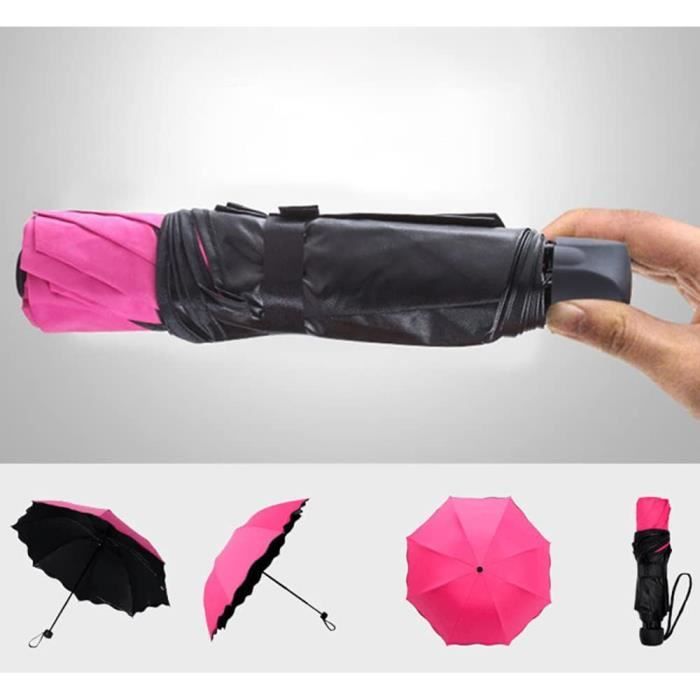 Parapluie pliant femme et Ultra compact - UV protection - Argenté
