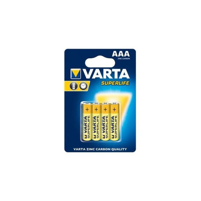 Pack de 4 piles Varta Superlife R03 Micro AAA - Cdiscount Jeux - Jouets