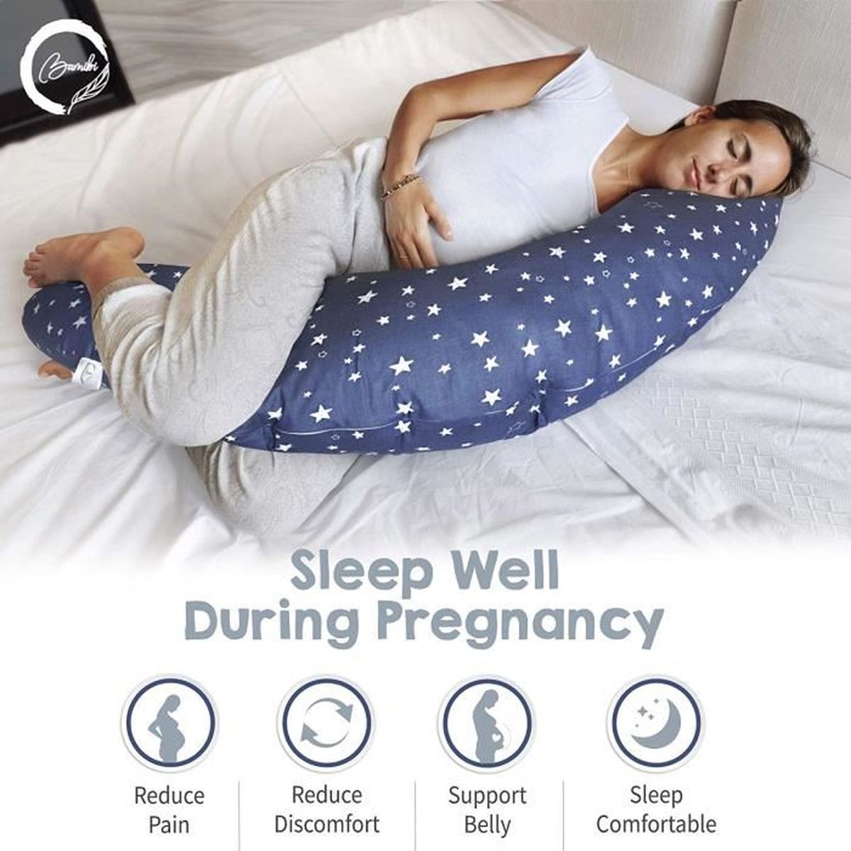Bamibi Coussin De Grossesse Et Coussin D Allaitement Oreiller De Maternite Multifonctionnel Pour Le Sommeil Et L Allaitement De B Cdiscount Puericulture Eveil Bebe