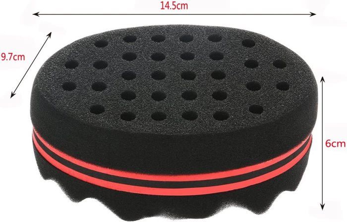 Lot De 2 éponges à Twists Pour Cheveux Zuzer - Noire Et Jaune | Eponge Curl Sponge