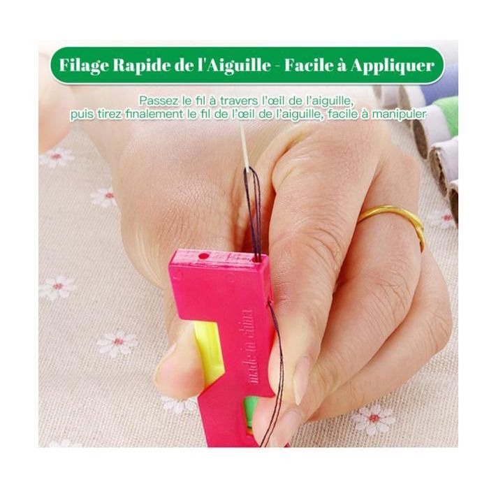 Lot De 12 Enfile-aiguilles En Plastique - Pour Machine à Coudre Et Couture à La Main - Couleurs Variées