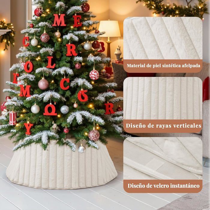 Lanpn Jupe De Sapin De Noël De 60 Cm, Tapis Rond En Velours