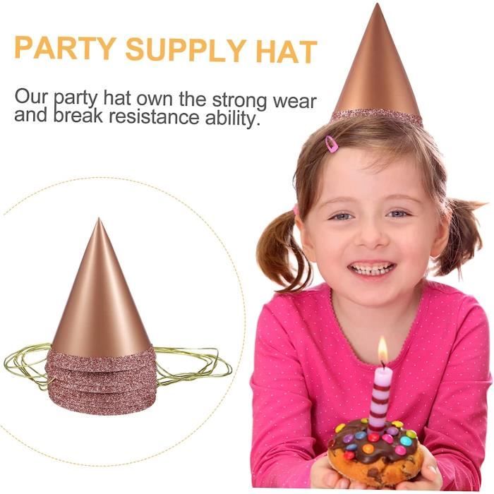 Chapeau Couronne 1er Anniversaire Bébé - Fleurs Et Paillettes - Rose - Accessoire Photo Fête - 2