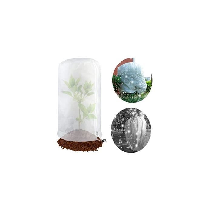 Housse D'hivernage Pour Plantes - 2 Pièces 60x80 Cm, 80g/m² - Fermeture éclair, Cordon - Protection Gel, Vent - 12