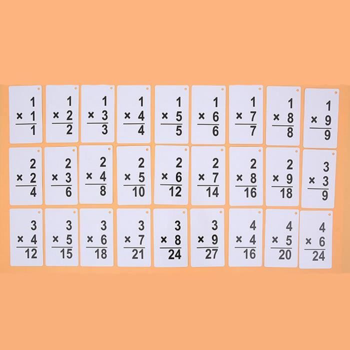 Cartes Flash Mathématiques Multiplications 1 à 12 - 15 Fiches Réutilisables Avec 2 Marqueurs Effaçables - Pour Enfants, Classe Et Maison