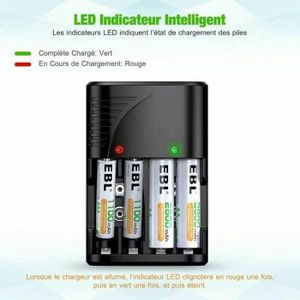 Doublepow Lot De 8 Piles AA Rechargeables Avec Chargeur