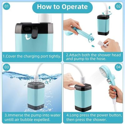 Douche Portable De Camping Gxpjycfob Avec Filtre UV - 6000mAh, Rechargeable, Imperméable - Idéale Pour Outdoor