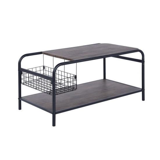 Homy Casa Table Basse Vintage Design Avec Panier De Rangement L