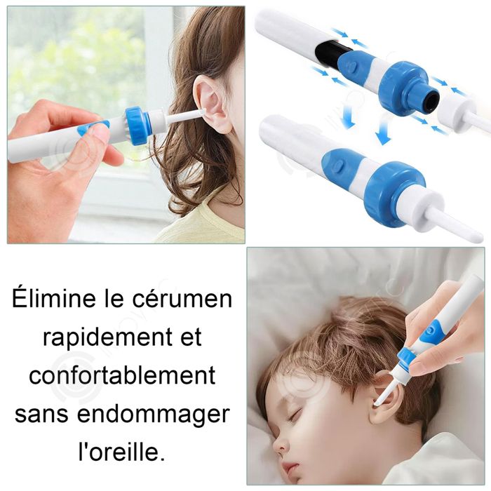 Nettoyeur Oreille électrique Avec 16 Embouts Jetables - Pour Cire Et Cérumen - Neuf