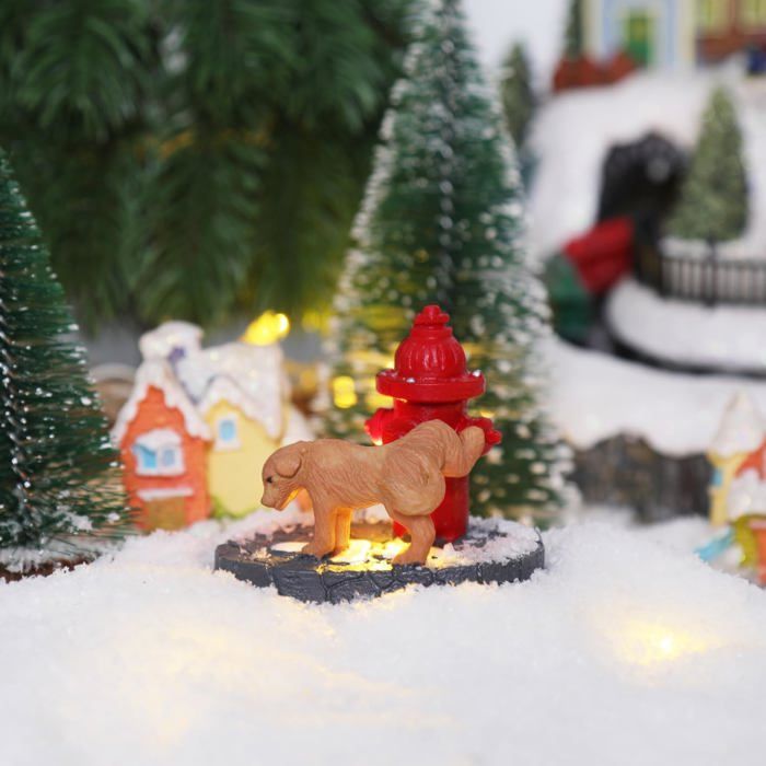 Figurine Chien Pour Village De Noël - Décoration En Résine Mignonne, 6,1 X 5,5 X 2,8 Cm, Parfaite Pour Décorer Ton Intérieur Festif