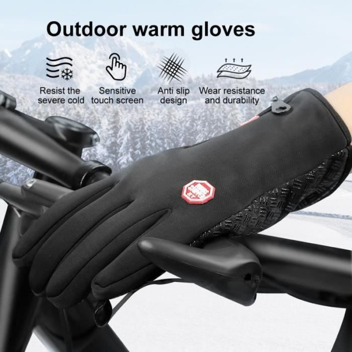 Gants de protection thermique pour guidon Imperméables en cuir  pour moto, chauds Grande ouverture