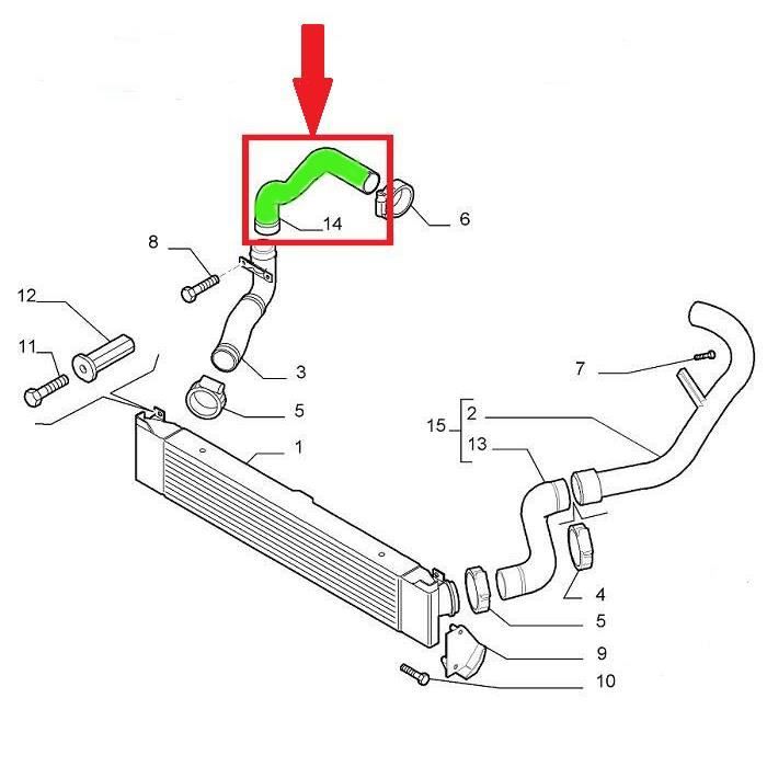 Durite De Suralimentation (tuyau Turbo) Pour Fiat Ulysse 2.2 JTD - Référence 1487754080, Neuve D'origine