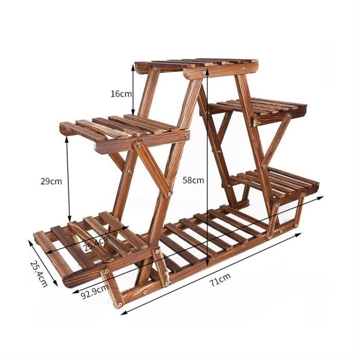 Yaheetech étagère plantes bois avec 6 tablettes echelle plantes intérieur pour maison balcon terrasse jardin 95x25x73 cm Yaheetech étagère plantes bois avec 6 tablettes echelle plantes intérieur pour maison balcon terrasse jardin 95x25x73 cm