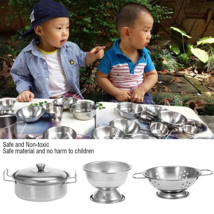 Lot De 25 Ustensiles De Cuisine Enfant En Acier Inoxydable – Jouets Durables Et Sûrs Pour Apprendre En Cuisinant