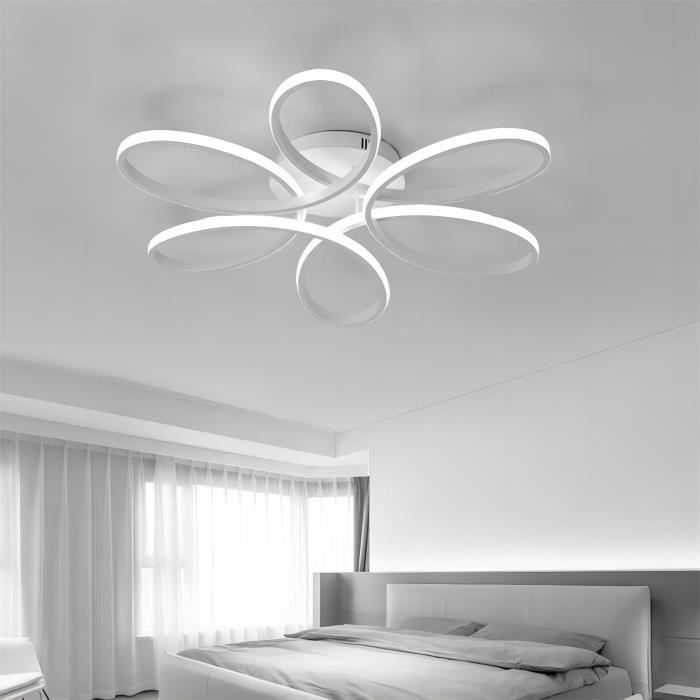 Plafonnier led - Style moderne - pour salon-chambre - Noir - 60W 6000K  Lumière blanche - Taille: 58*46cm - E - Cdiscount Maison