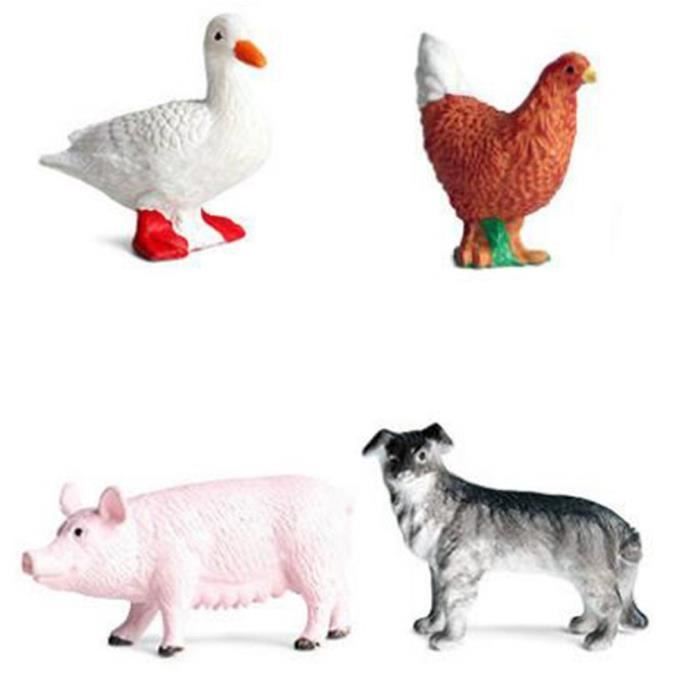 Figurines De Ferme Miniatures - Lot De 12 Animaux Et Accessoires En Plastique - Jouet éducatif Pour Enfants - 9