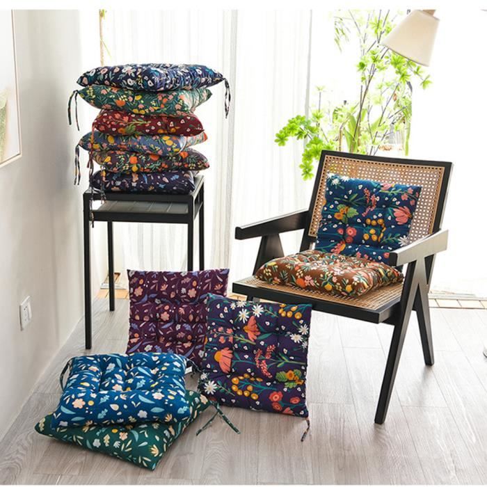 Rouge)Lot de 2 coussins de chaise de salle à manger, de jardin, de cuisine avec attaches | Leroy Merlin