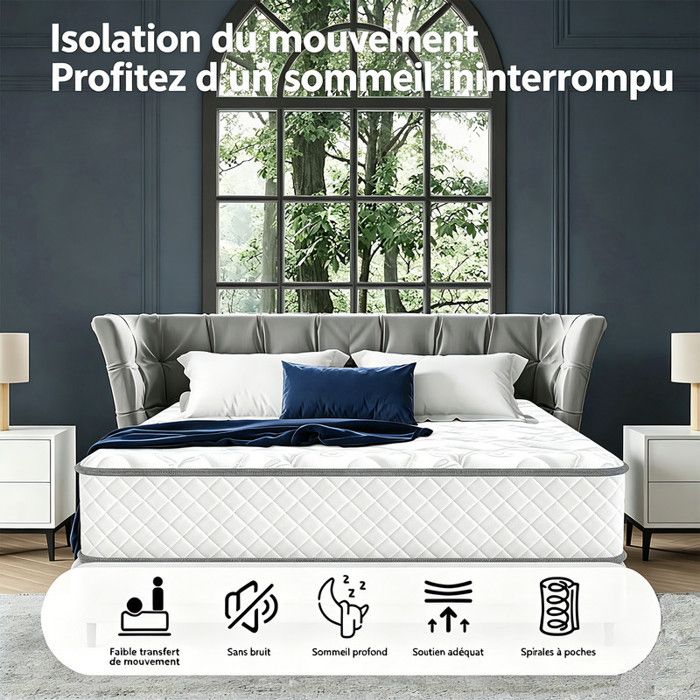 Hiepunos Matelas 90x200 Épaisseur 22cm Hybride Matelas à Ressorts Ensachés en à Mémoire de Forme, 7 Zones de Confort Moyenne Ferme, Respirant, Matelas de Lit d'Adulte et d'enfant Hiepunos Matelas 90x200 Épaisseur 22cm Hybride Matelas à Ressorts Ensachés en à Mémoire de Forme, 7 Zones de Confort Moyenne Ferme, Respirant, Matelas de Lit d'Adulte et d'enfant