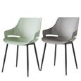 DOWISDOLY Lot de 2 Chaises de Salle à Manger - Chaises de Style Scandinave - Chaises de Couleurs Mixtes - 54x49x82cm(gris-vert)-0