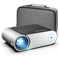 VIDEOPROJECTEUR Videoprojecteur Vamvo 200 5800 Lumens Supporte 1080P Full HD Projecteur Portable Multimeacutedia Home Cineacutem17-0