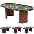 Table de Poker MAXSTORE ROYAL FLUSH - 213 x 106 x 75 cm - Vert - 9 porte-gobelets - Accoudoirs rembourrés-0
