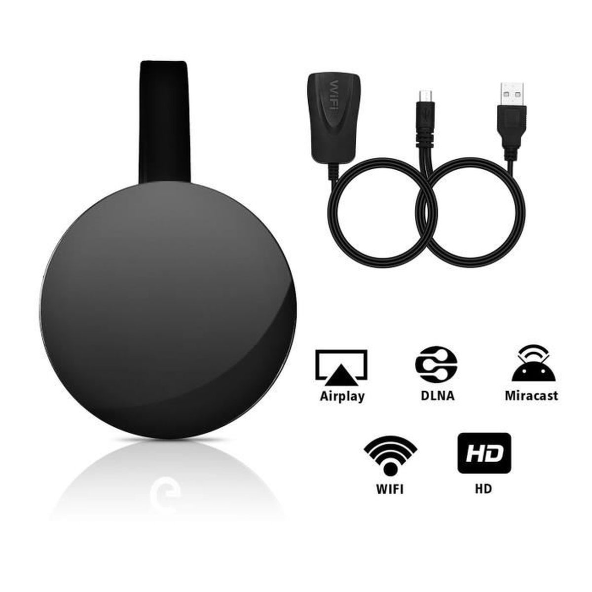 Dongle sans Fil D'affichage de Wifi pour Téléphone Portable et  Ordinadeur,noir - réglage antenne, avis et prix pas cher - Cdiscount