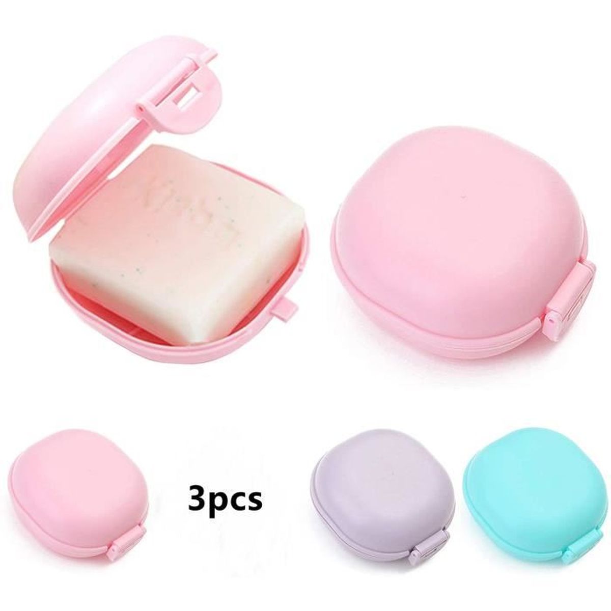 Boîte à Savon De Voyage étanche – 12x4,4 Cm – Rose – Matière PP – Pour Camping, Randonnée, Salle De Bain