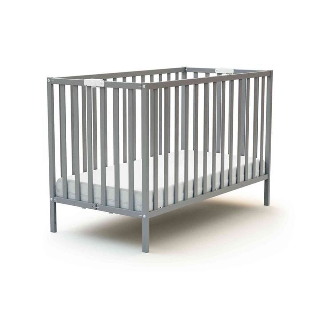 Lit Bebe Pliant A Barreaux Plats Gris 60x1 Cdiscount Puericulture Eveil Bebe