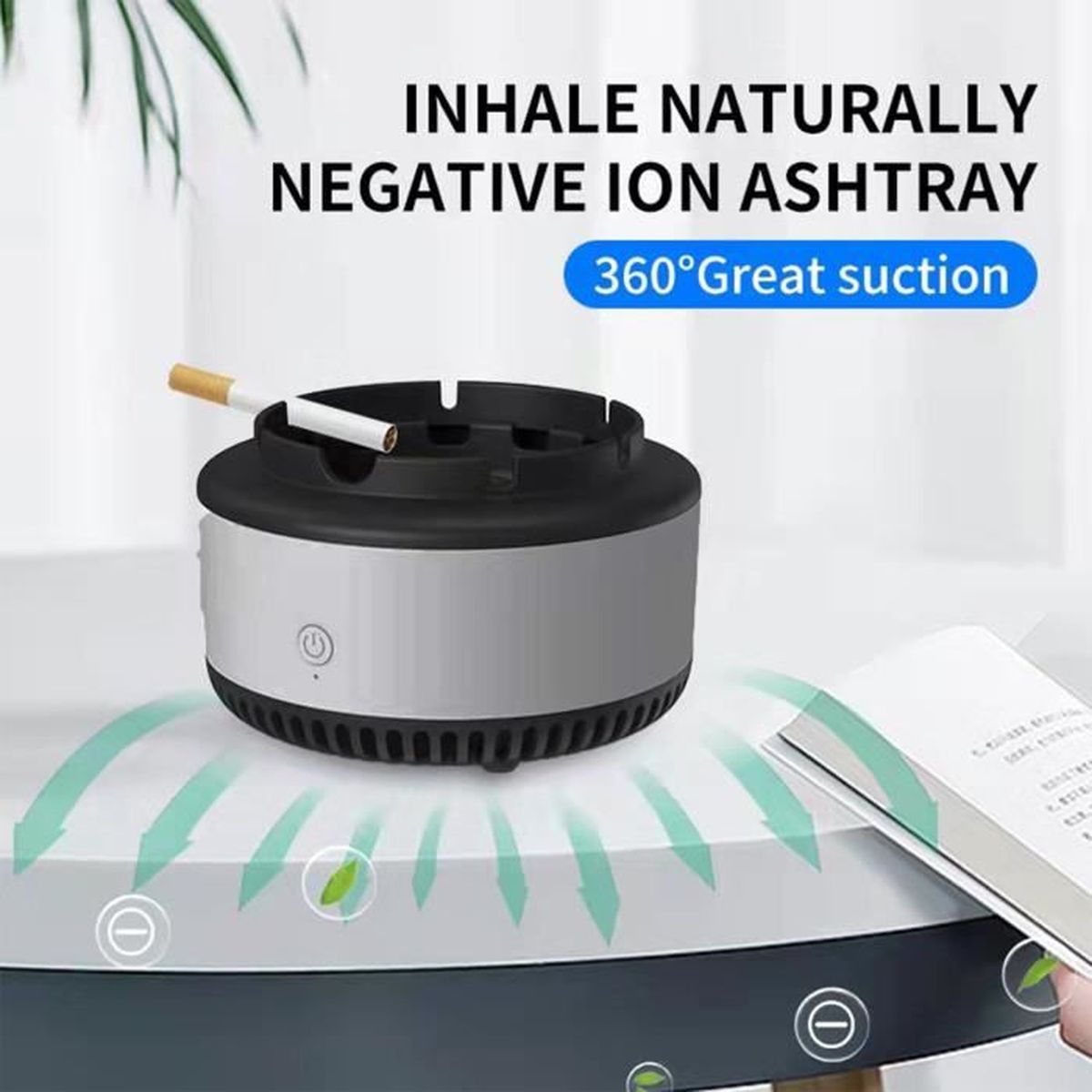 Cendrier Purificateur D'Air Intelligent Cabilock - Filtre Anti-Odeur Rechargeable - Pour Maison, Bureau, Voiture