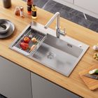 ANYCEE MAX Évier de Cuisine en Inox 70x45CM - Évier 1 Bac avec Panier égouttoir réglable - pour Armoire de 80 cm