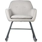 ATHM DESIGN Rocking chair ROCKY Gris clair - assise Tissu pieds Metal Noir