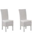 BELIANI Lot de 2 chaises en rotin blanc ANDES