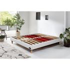 SOFAREVA Sommier Brooklyn | 140x190cm | Blanc | Contours inclus | Simili Cuir