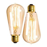 CON® TEMPSA 2x E27 40W Ampoule Lampe Lumière Vintage Carbon Filament Dimmable Bougie Globe