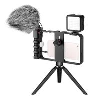 Neewer Smartphone Camera Kit de montage de microphone vidéo, poignée de stabilisateur vidéo de téléphone avec microphone vidéo, mini