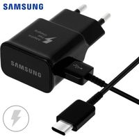 Chargeur Samsung Rapide EP-TA20EWE + Cable USB Type C pour Samsung Galaxy S21 Plus 5G Couleur Noir