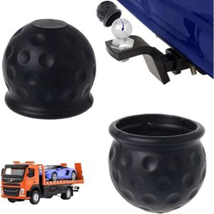Cache Boule D'attelage Voiture 2 Pièces En PVC Noir, Protection Contre Rouille Et Corrosion - Pour Voiture, Camion, Remorque